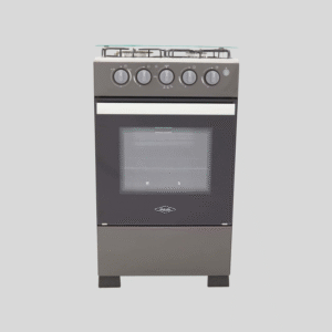 Estufa de Piso HACEB 4 Puestos Romero 50-Vidrio Mixta 3x1 Plata