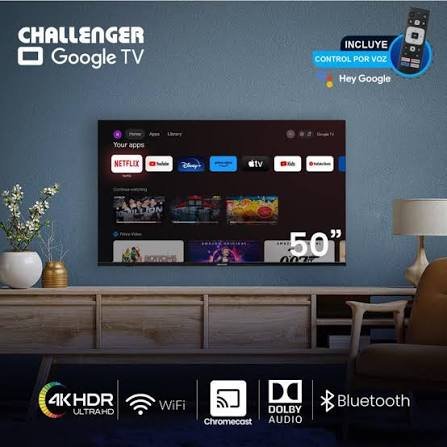 smart tv challenger 50 google-imagen interna conexion
